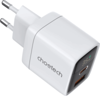 Choetech PD6052 USB Type-C / USB Type-A GaN Hálózati töltő - Fehér (35W)