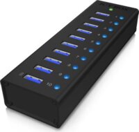RaidSonic Icy Box IB-AC6110 USB3.0 Töltő HUB (10 port) Fekete