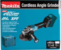 Makita GA013GM201 XGT 40V Akkumulátoros sarokcsiszoló + 2x 4Ah Akku + Töltő