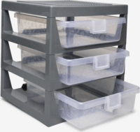 LEGO 3 fiókos tároló állvány - Szürke