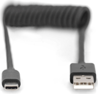 Digitus AK-300430-006-S USB Type-A apa - USB Type-C apa Töltőkábel - Fekete (1m)