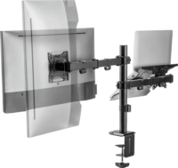 Sbox LCD-LM01-2 13"-27" Monitor asztali tartó kar - Fekete (2 kijelző)