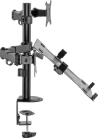 Sbox LCD-LM01-2 13"-27" Monitor asztali tartó kar - Fekete (2 kijelző)