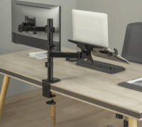 Sbox LCD-LM01-2 13"-27" Monitor asztali tartó kar - Fekete (2 kijelző)