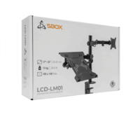 Sbox LCD-LM01-2 13"-27" Monitor asztali tartó kar - Fekete (2 kijelző)