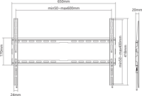 Sbox PLB-2264F-2 37"-80" LCD TV fali tartó - Fekete (1 kijelző)