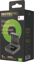 GP ReCyko Pro P461 AA/AAA NiMh Akkumulátor töltő + 4db elem (4x AA - 2000mAh)