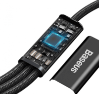 Baseus CAMLT-SC01 USB-C apa - MicroUSB/Lightning/USB C apa iPhone töltőkábel - Fekete(1,5m)