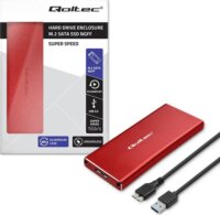 Qoltec 51833 M.2 USB 3.0 Külső SSD ház - Piros