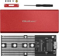 Qoltec 51833 M.2 USB 3.0 Külső SSD ház - Piros