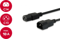 Equip 112101 250V Tápkábel hosszabbító 3m - Fekete