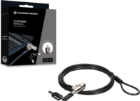 Conceptronic CUSTODIO02BS Kulcsos laptop zár - 1.8m