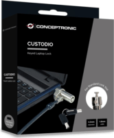 Conceptronic CUSTODIO02BS Kulcsos laptop zár - 1.8m