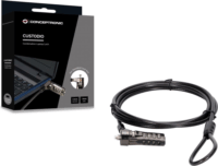 Conceptronic CUSTODIO01BS Számzáras laptop zár - 1.8m