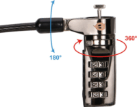 Conceptronic CUSTODIO01BS Számzáras laptop zár - 1.8m