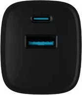 Natec Ribera GaN USB-C / USB-A Hálózati Gyorstöltő Adapter 30W - Fekete