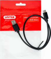 Unitek Y-C481BK USB-A apa - USB-C apa 2.0 Adat és töltőkábel - Fekete (0.5m)