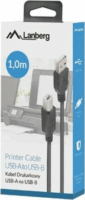 Lanberg CA-USBA-15CU-0010-BK USB-A apa - USB-B apa 2.0 Adat és töltő kábel - Fekete (1m)