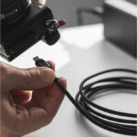 Green Cell PowerStream USB-A apa - MicroUSB-B apa 2.0 Adat és töltő kábel - Fekete (1.2m)