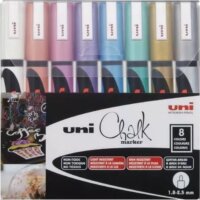 Uni Mitsubishi Marker 1,8-2,5mm Táblamarker készlet - Vegyes metál színek (8 db / csomag)