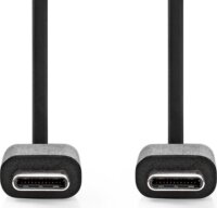 Nedis CCGL60700BK10 USB-C apa - USB-C apa 2.0 Adat és töltő kábel - Fekete (1m)