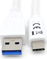 Equip 128364 USB-A apa - USB-C apa 3.2 Gen1 Adat és töltőkábel - Fehér (2m)
