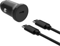 Fixed USB Type-C Autós töltő + USB Type-C kábel - Fekete (20W)