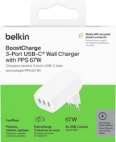 Belkin BoostCharge 3x USB Type-C Hálózati töltő - Fehér (67W)