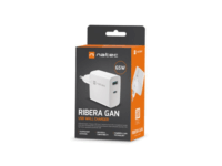 Natec Ribera USB-A / USB-C Hálózati töltő - Fehér (65W)