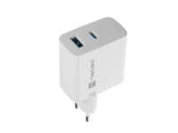 Natec Ribera USB-A / USB-C Hálózati töltő - Fehér (65W)