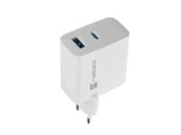 Natec Ribera USB-A / USB-C Hálózati töltő - Fehér (45W)