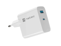 Natec Ribera USB-A / USB-C Hálózati töltő - Fehér (45W)