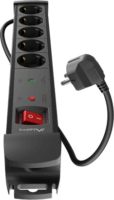 Lanberg SP1 220V Túlfeszültség védő elosztó 5 aljzatos 1.5m - Fekete