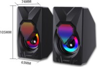 Forev FV-209 RGB 2.0 Hangszóró - Fekete