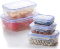 TOO KT-140 Műanyag téglalap ételtároló készlet 0,24L + 0,5L + 1L + 1,5L + 2,5L (5 db)