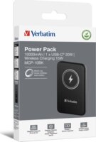 Verbatim Charge 'n' Go Mágneses Wireless Powerbank 10000mAh 20W (3A / 5V) - Fekete