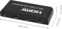 Qoltec 51797 HDMI Splitter (1 PC - 2 Kijelző)
