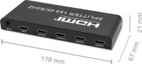 Qoltec 51799 HDMI Splitter (1 PC - 4 Kijelző)