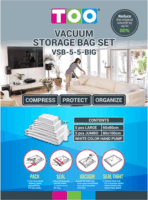 TOO VSB-5-5-BIG vákuumzsák ruha tároló készlet 10db - Átlátszó