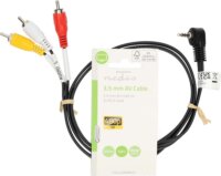 Nedis Audio Video 3.5mm Jack apa - 3x RCA apa Kábel (1m) - Fekete