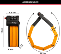 MasterLock 8336EURDPRO Számzáras kerékpár zár - Fekete/Narancssárga