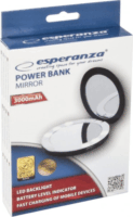 Esperanza EMP121K Sminktükrös Powerbank 3000mAh 5W (1A / 5V) - Fekete