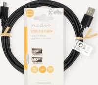 Nedis CCGL60301BK20 USB-A apa - Mini USB 2.0 Adat és töltő kábel - Fekete (2m)