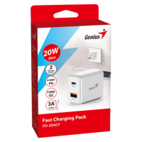 Genius PD-20ACP USB-A / USB-C Hálózati töltő - Fehér (20W)