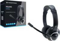 Conceptronic POLONA04B Vezetékes Fejhallgató Headset - Fekete