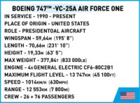 Cobi: 26610 Boeing 747 Air Force One Repülőgép 1087 darabos építőjáték 1:144