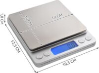 Ruhhy digitális ékszer és konyhai mérleg max 2kg - Szürke