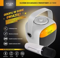 Adler AD 1199W Karaoke Bluetooth Hangszóró - Fehér