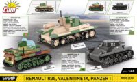 Cobi: Renault R35 - Valentine IX - Panzer I Tankok Építőjáték