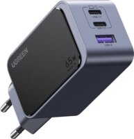 Ugreen Nexode Air USB + 2x USB-C Hálózati Gyorstöltő Adapter 65W - Szürke
